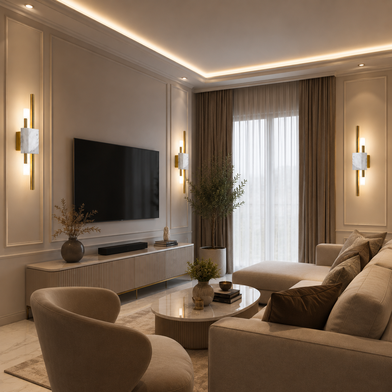 Applique murale en marbre naturel blanc