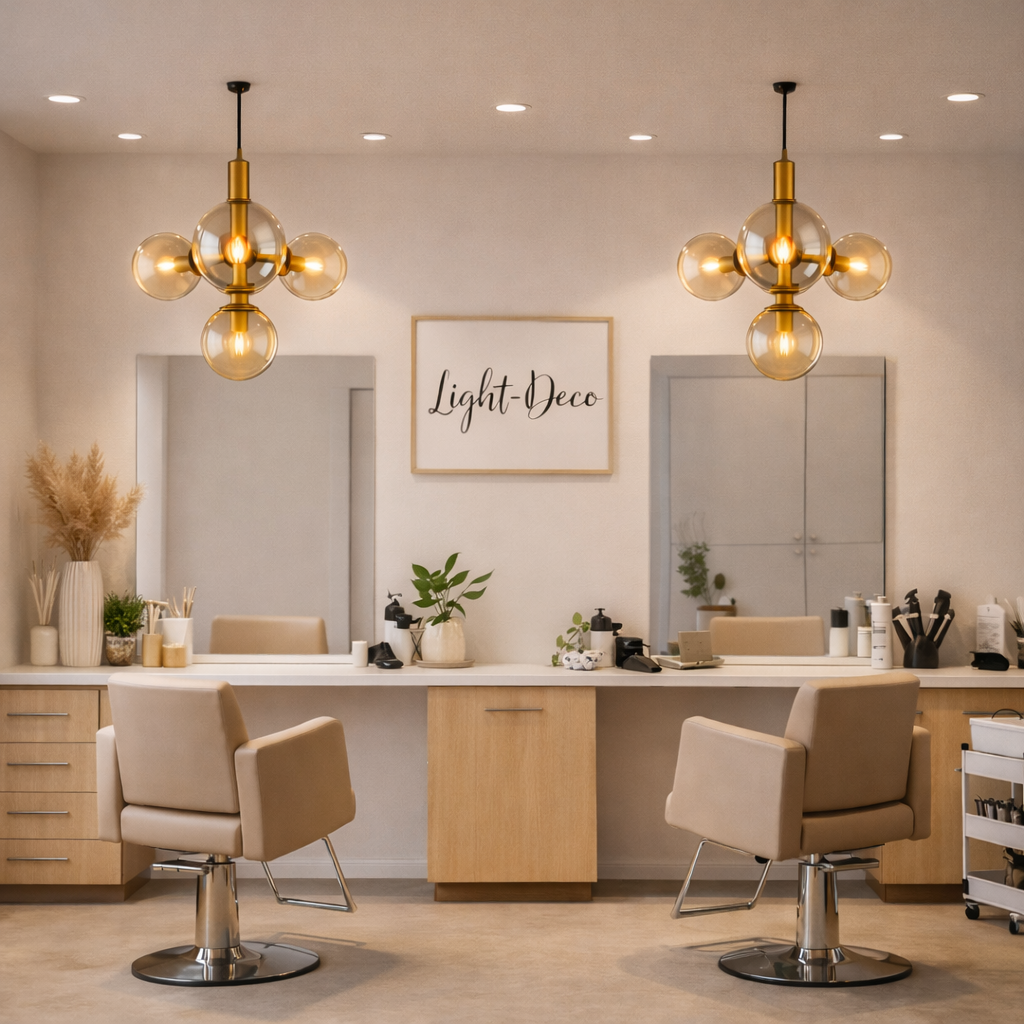 Suspension à 5 boules champagnes