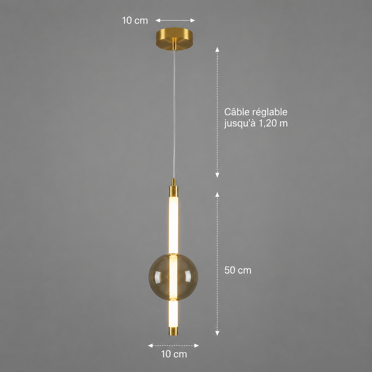 Suspension en verre soufflé moderne