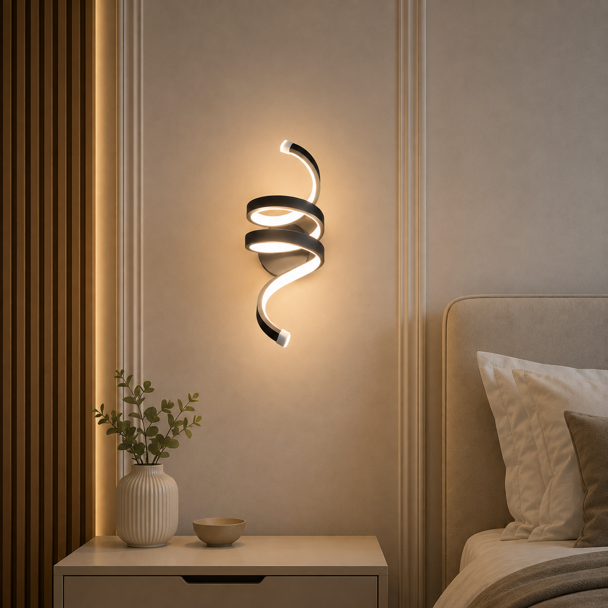 Applique murale noire à led