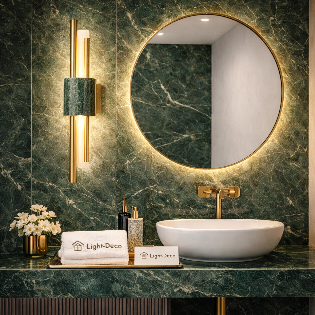 Applique murale en marbre naturel vert bouteille