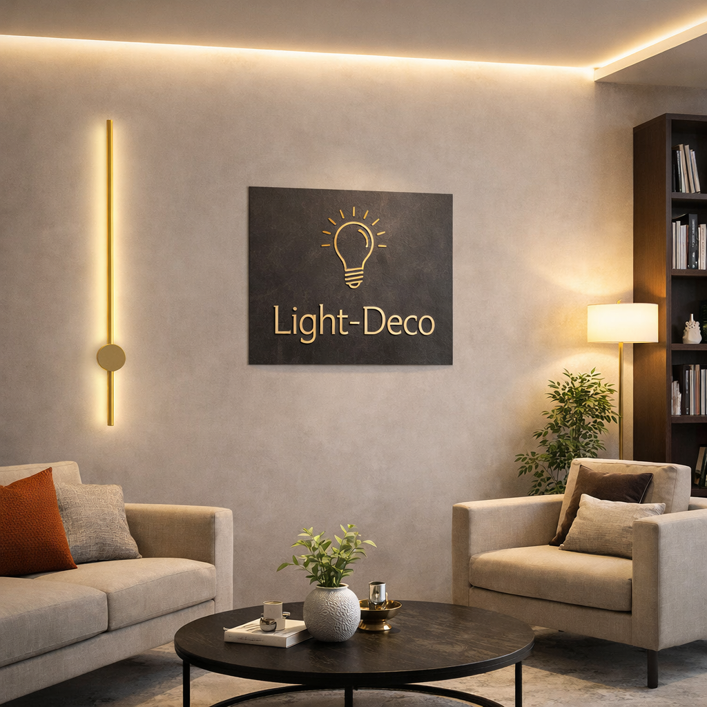 Applique murale LED linéaire en doré