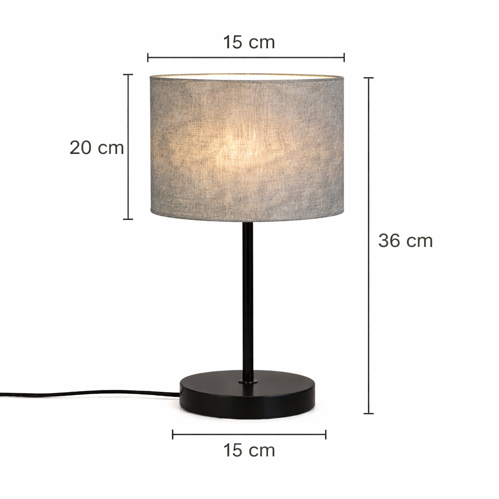 Abat-jour de chevet raphia gris