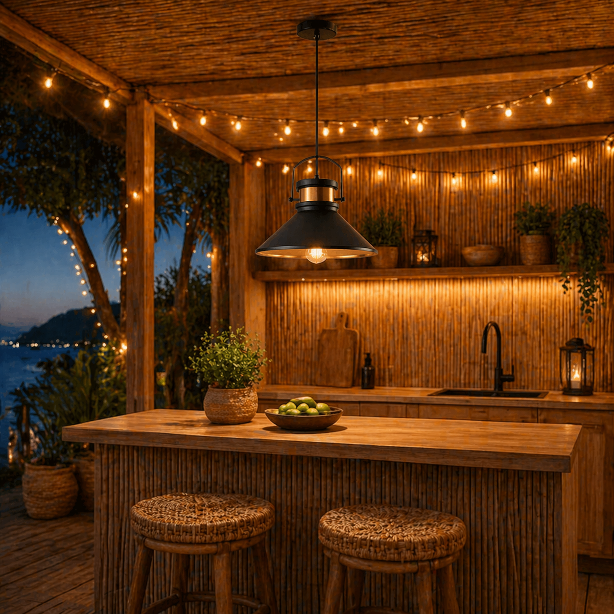 Suspension de cuisine au style industriel