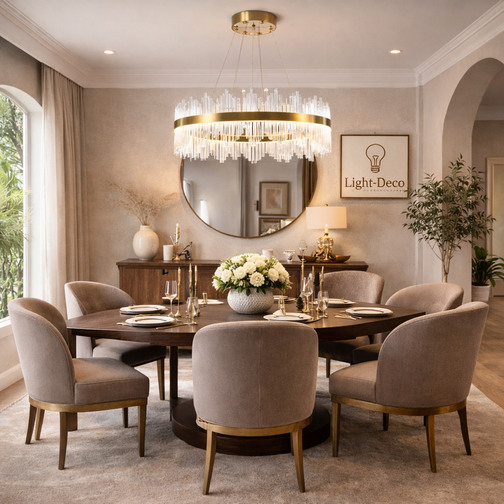 Lustre Eva ronde au design moderne contemporain