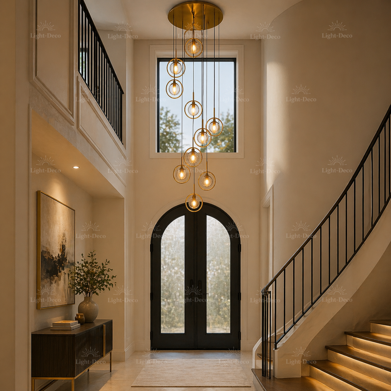 Grand Lustre 13 Boules Double Hauteur Maroc Light Deco grand-lustre-13-boules-double-hauteur-maroc-light-deco