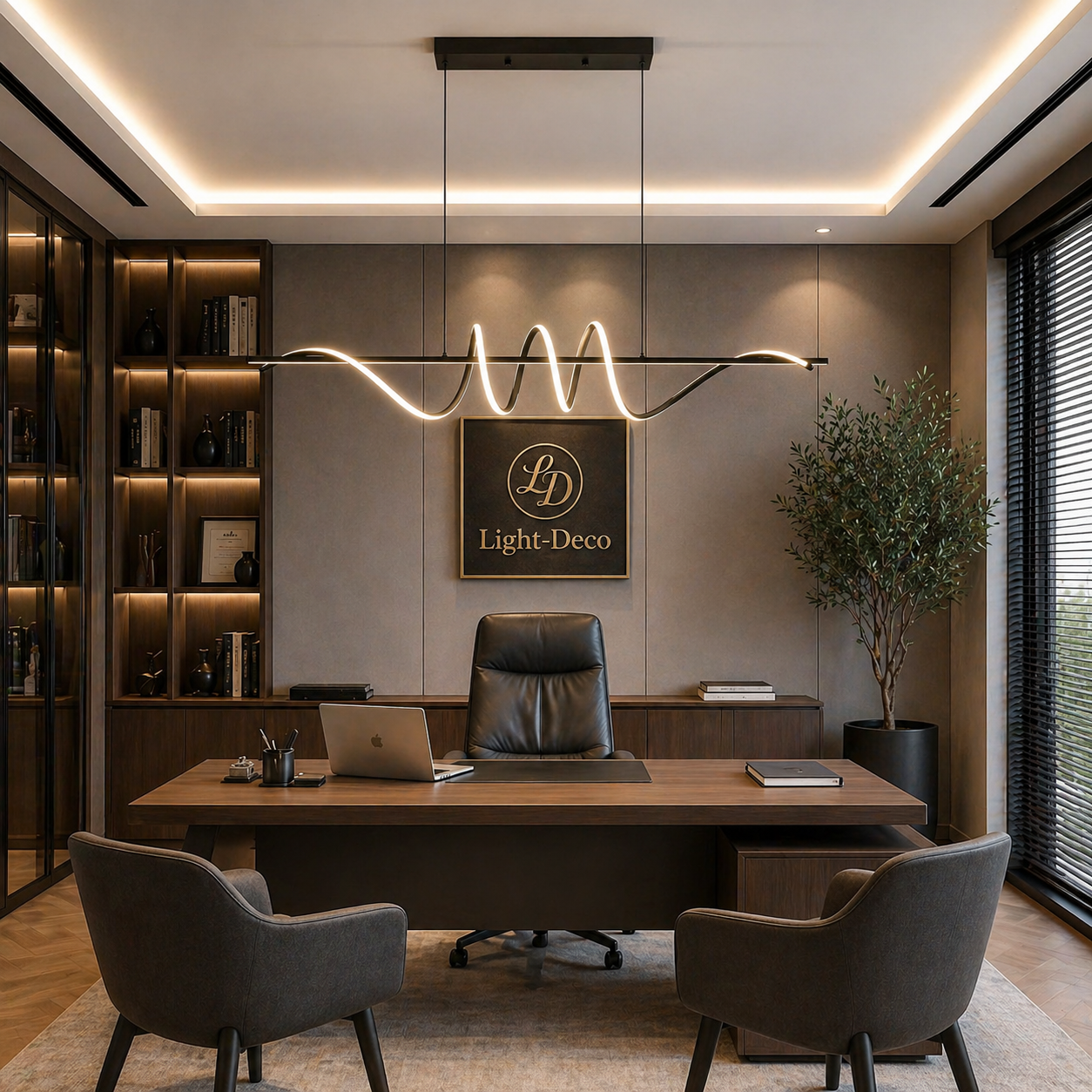 Lustre noir pour salle à manger ou bureau