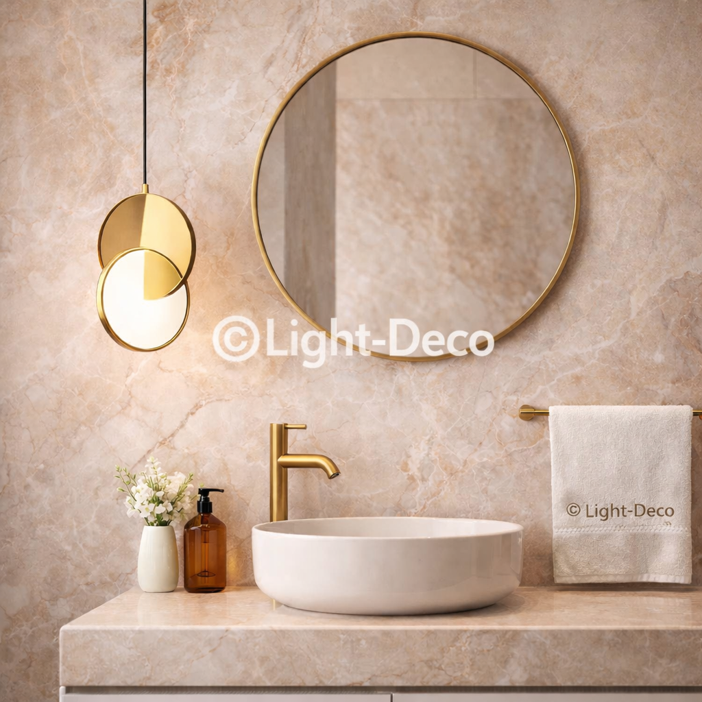 Suspension Freesia à effet miroir dorée ou noire