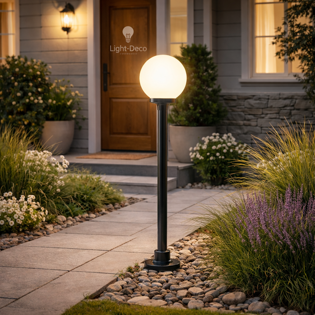 Borne de jardin d'extérieur blanche en aluminium