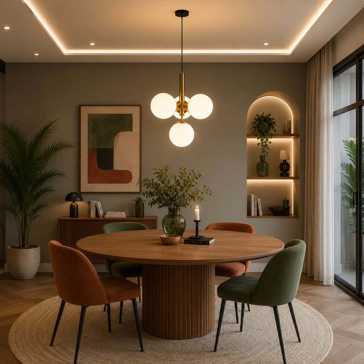Suspension opaline pour séjour ou chambre
