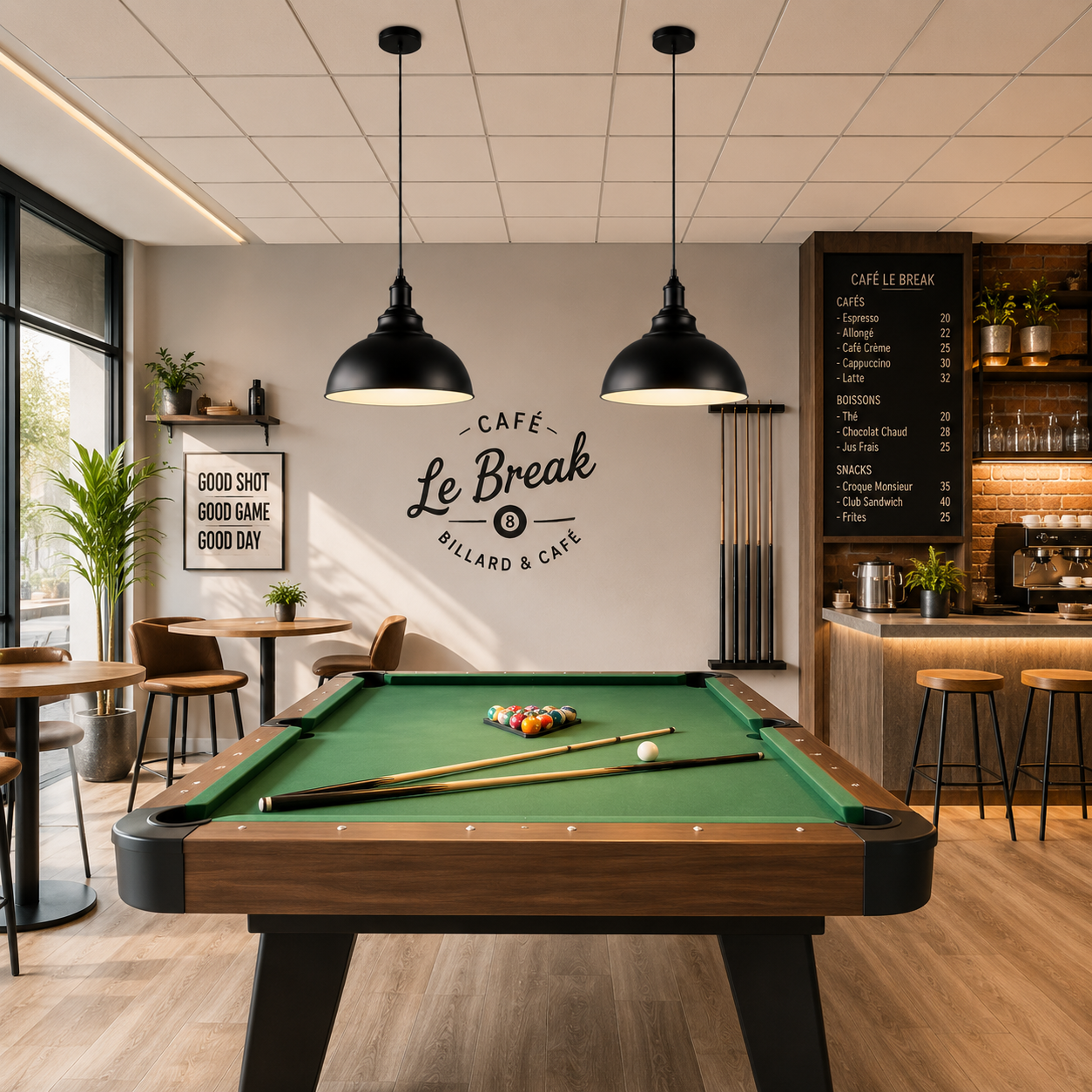 Suspension de cuisine noire simple