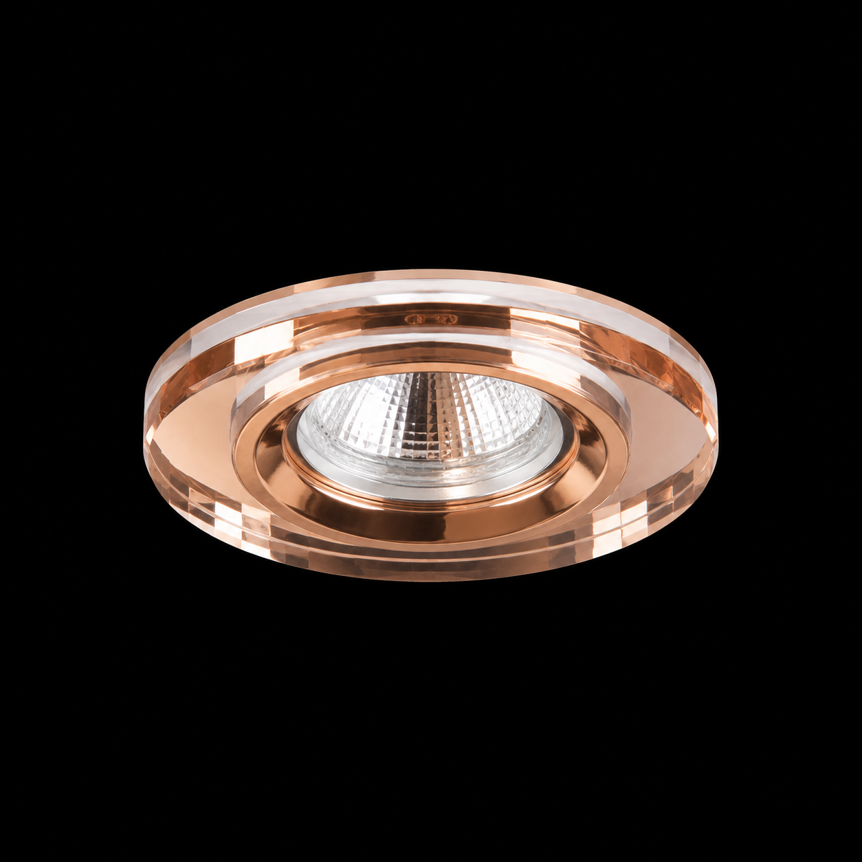 Spot aluminium et verre rose gold GU10