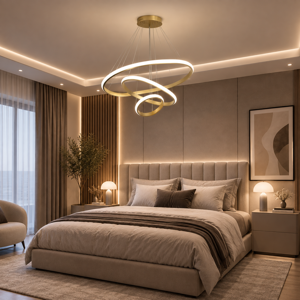 Suspension de chambre ou séjour dorée