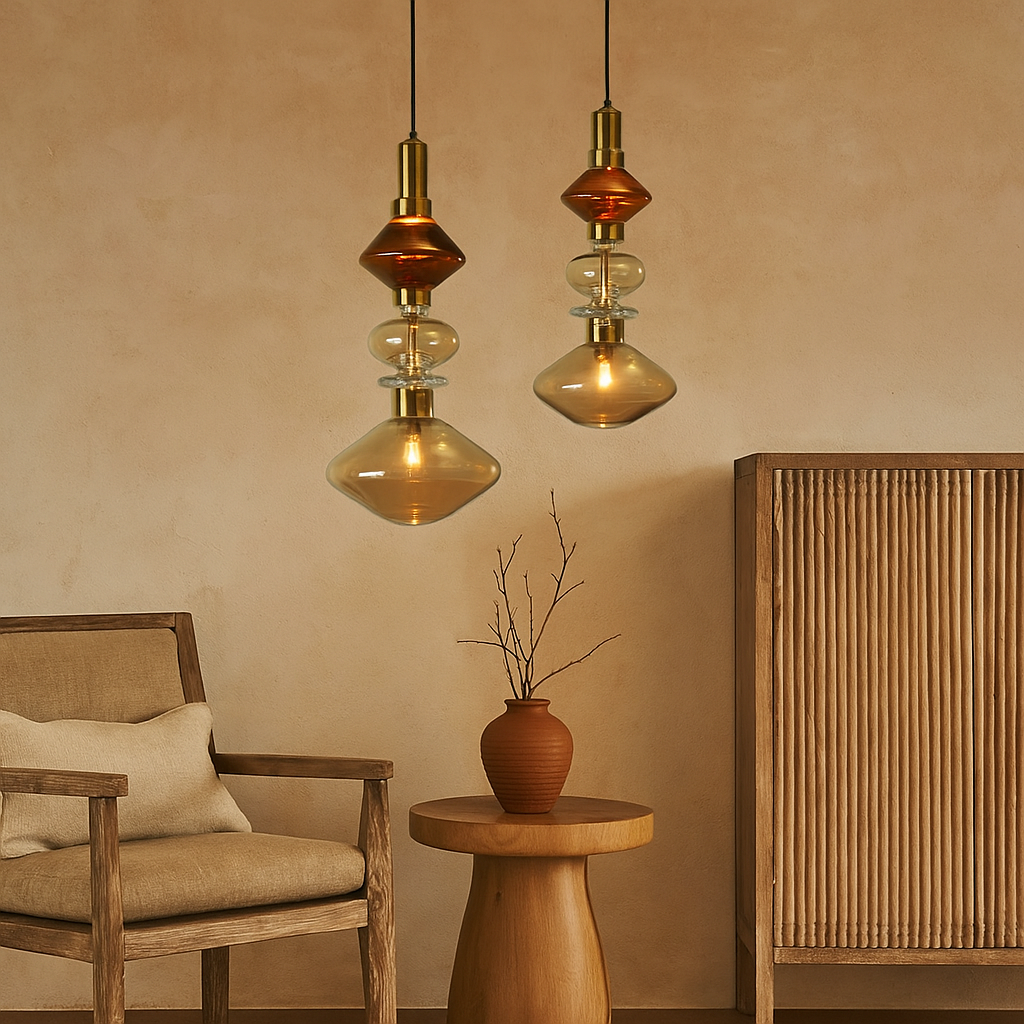 Suspension Letty en verre soufflé décorative au design moderne