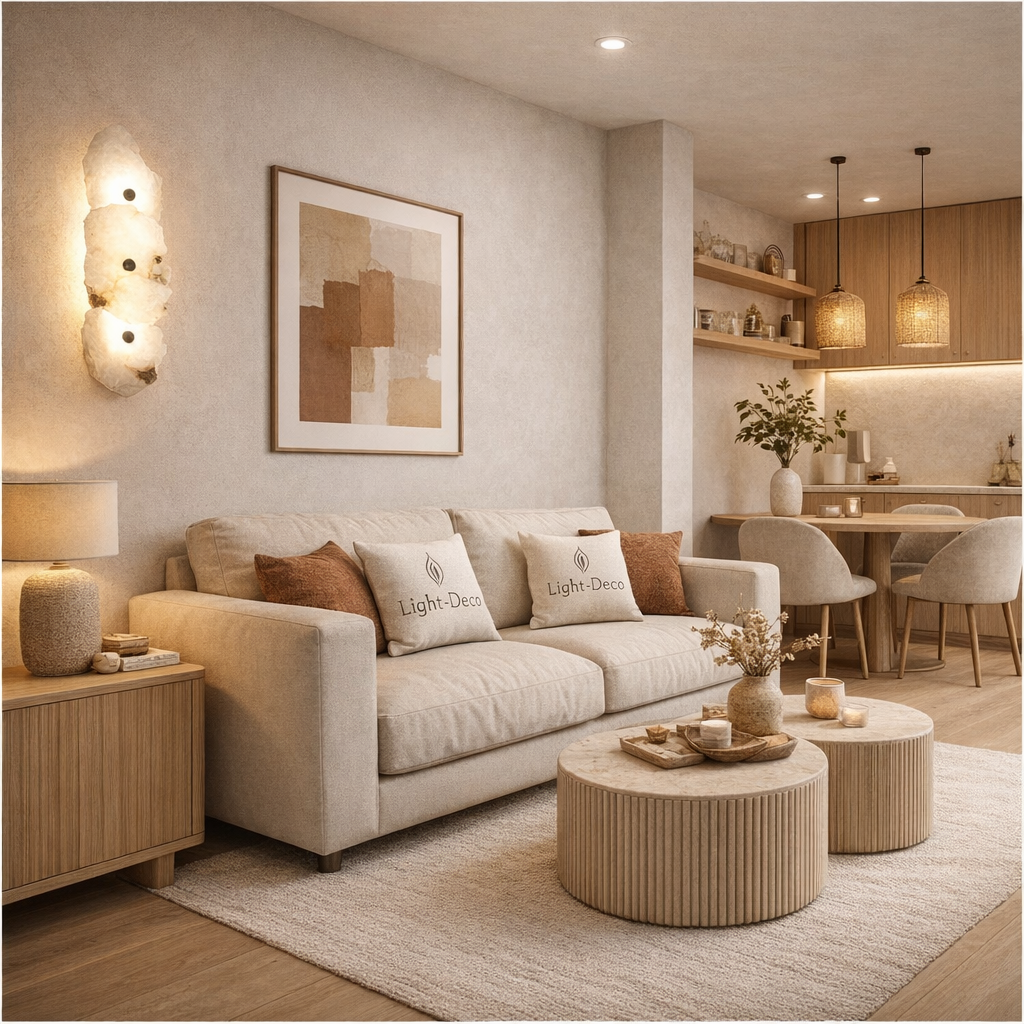 Applique murale en travertin naturel épuré