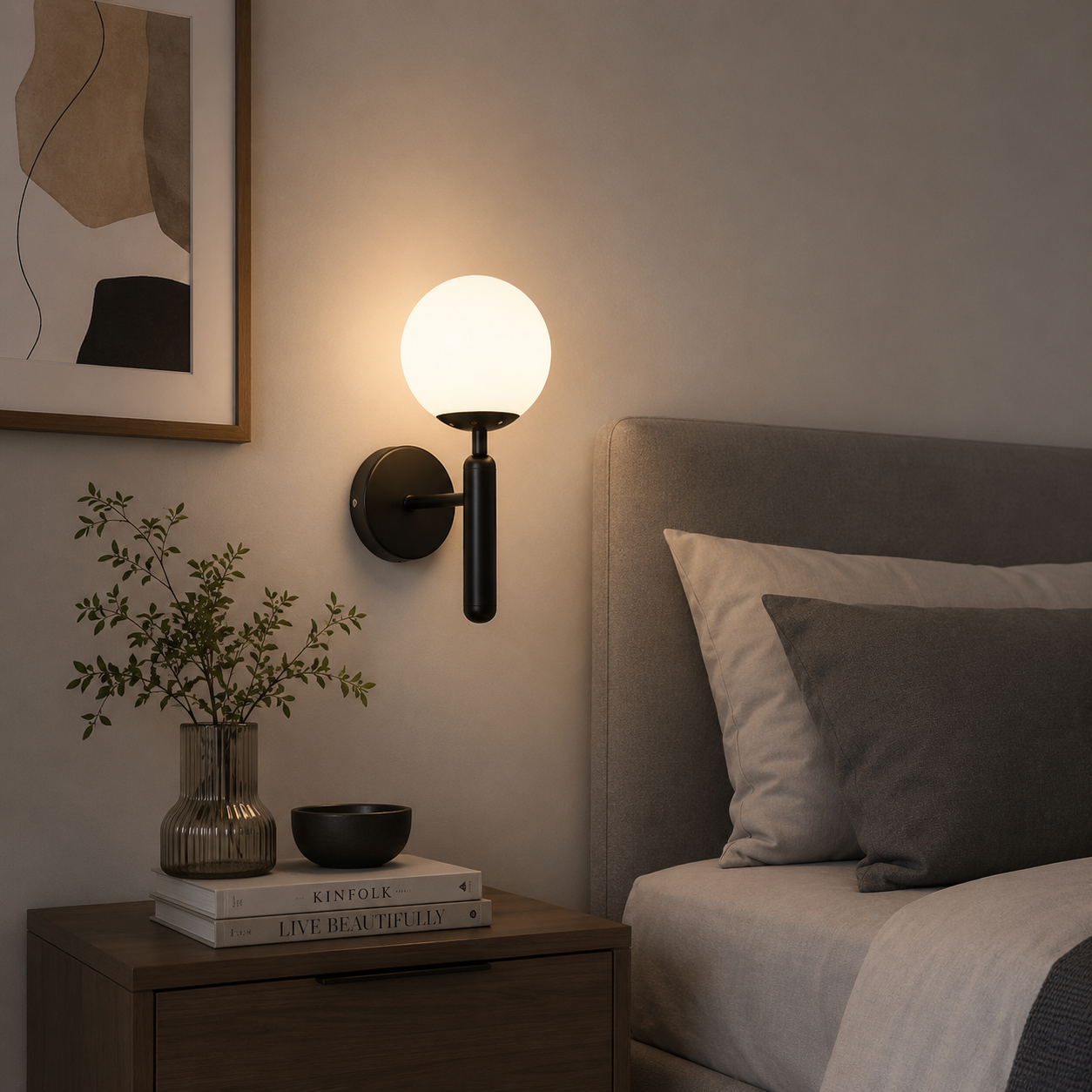 Applique Murale noire au style minimaliste
