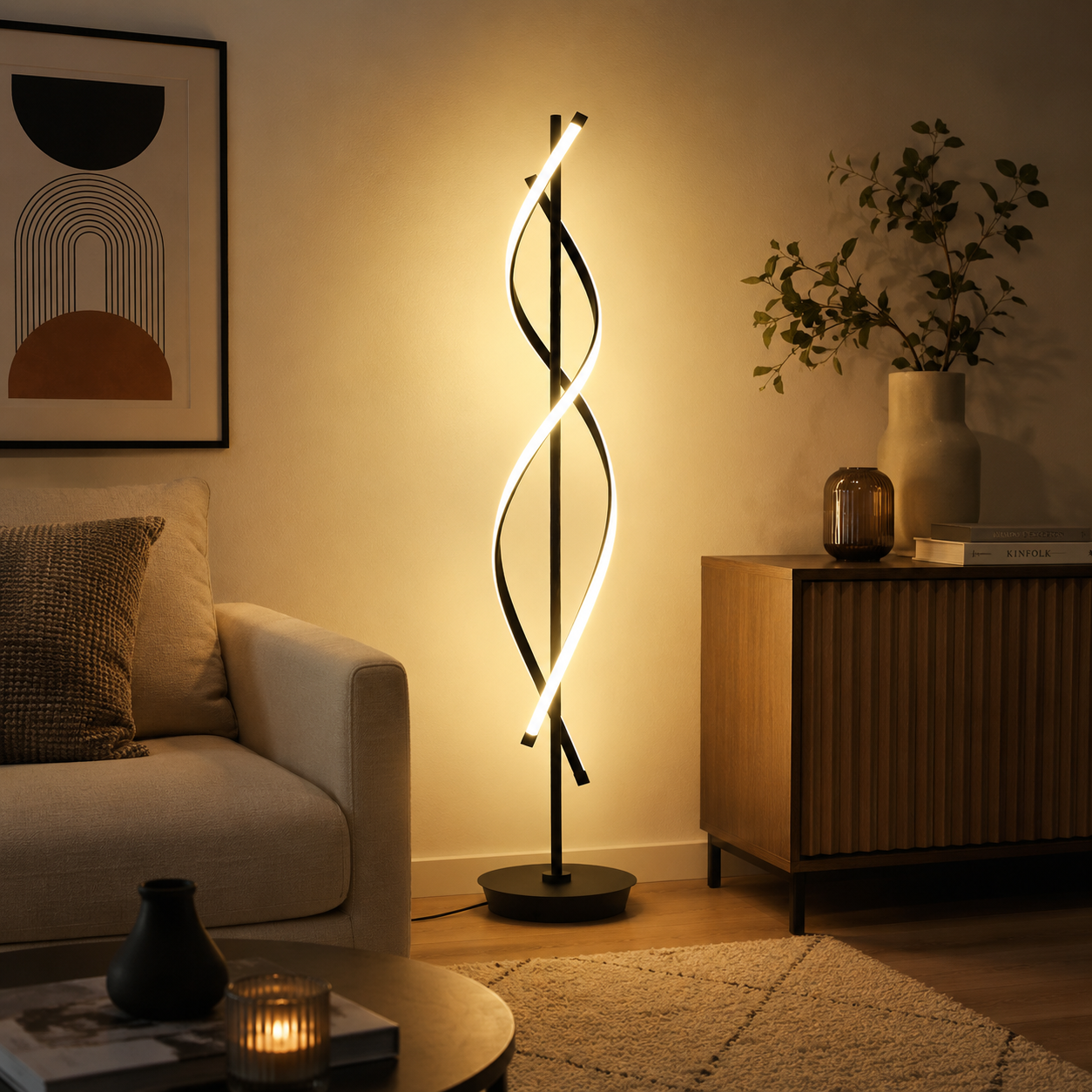 Lampadaire INFINIX en noir à led