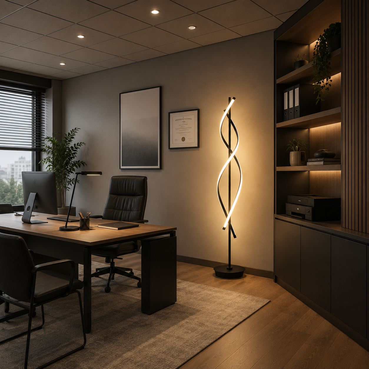 Lampadaire INFINIX en noir à led