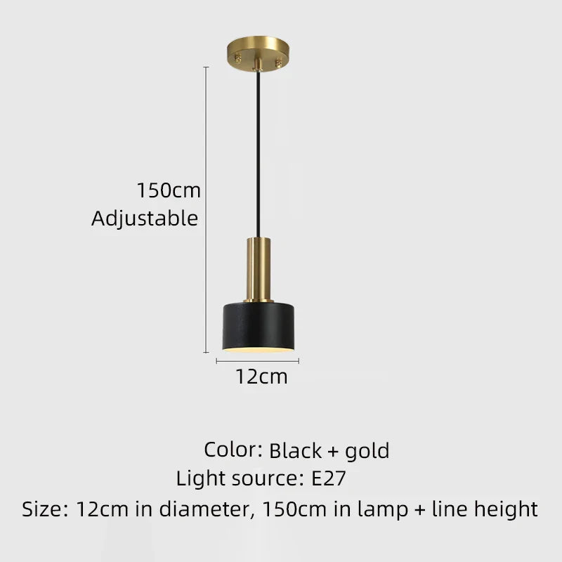 Suspension Tulipe en noire avec support mono