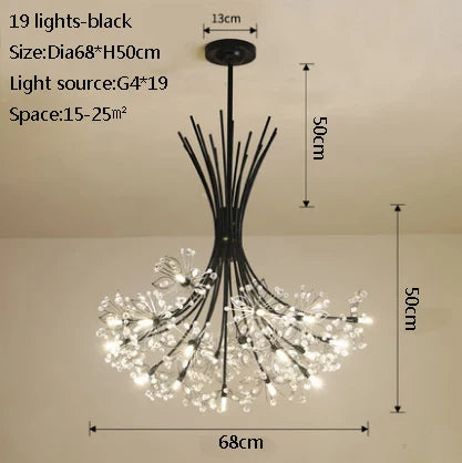 Suspension fleur de printemps noire pour séjour ou chambre