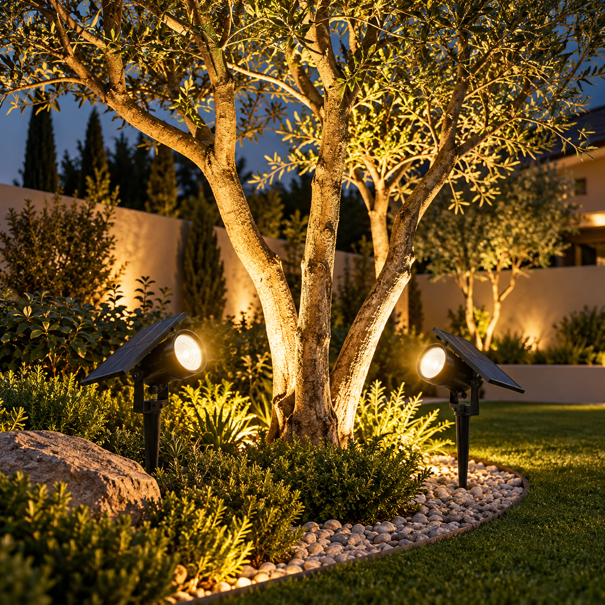 Projecteur spot à piquer solaire pour jardin