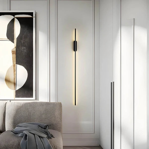Applique murale slim noire à Led