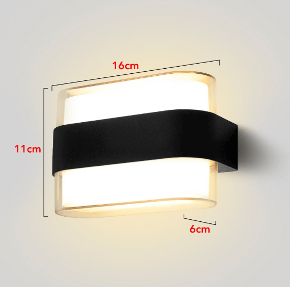 Applique murale d'extérieur transparente et noir anticorrosion 6w - Light Deco
