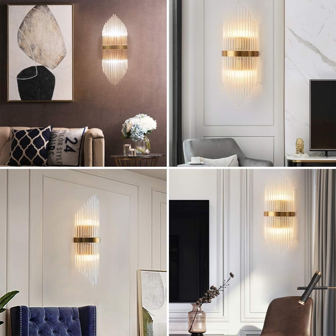 Applique murale Eve traditionnelle en verre cristallin - Light Deco