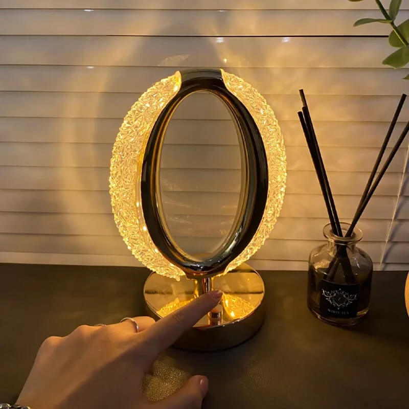 Abat-jour cristal Ovale tactile et sans fil - Light Deco