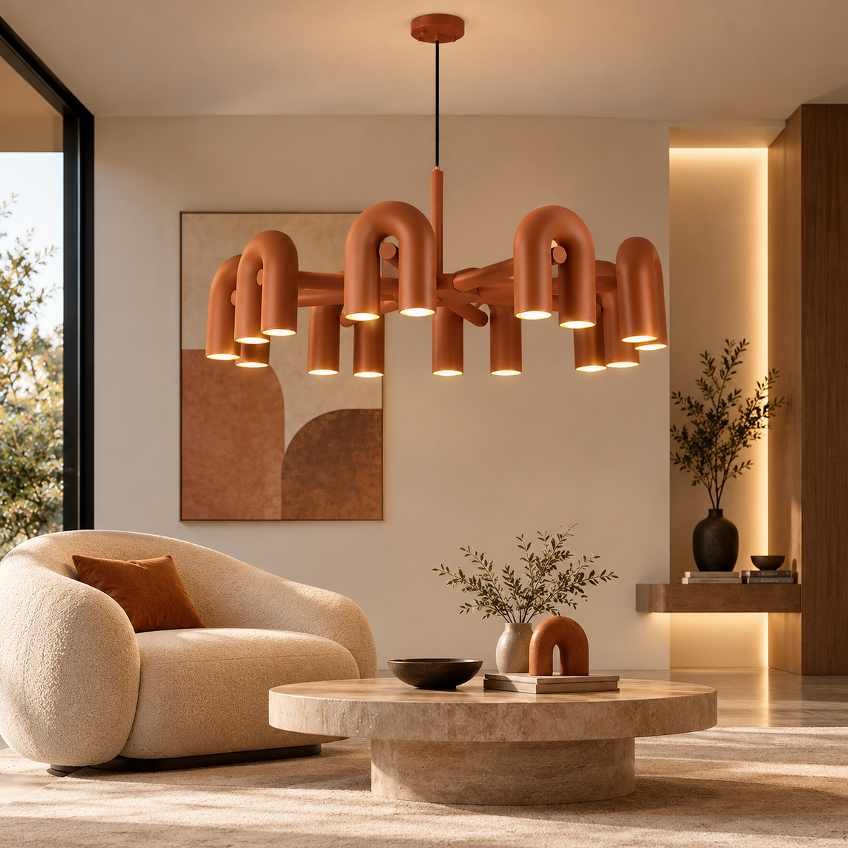 Lustre Cirkus 8 branches au design architectural