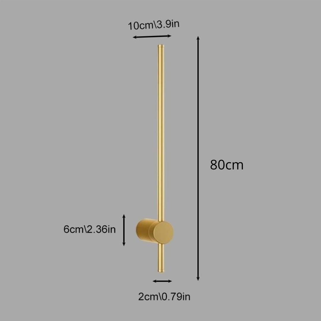 Applique murale LED linéaire en doré