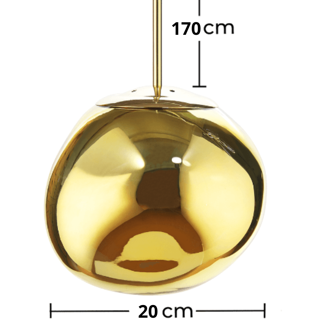 Suspension Dorée à effet miroir