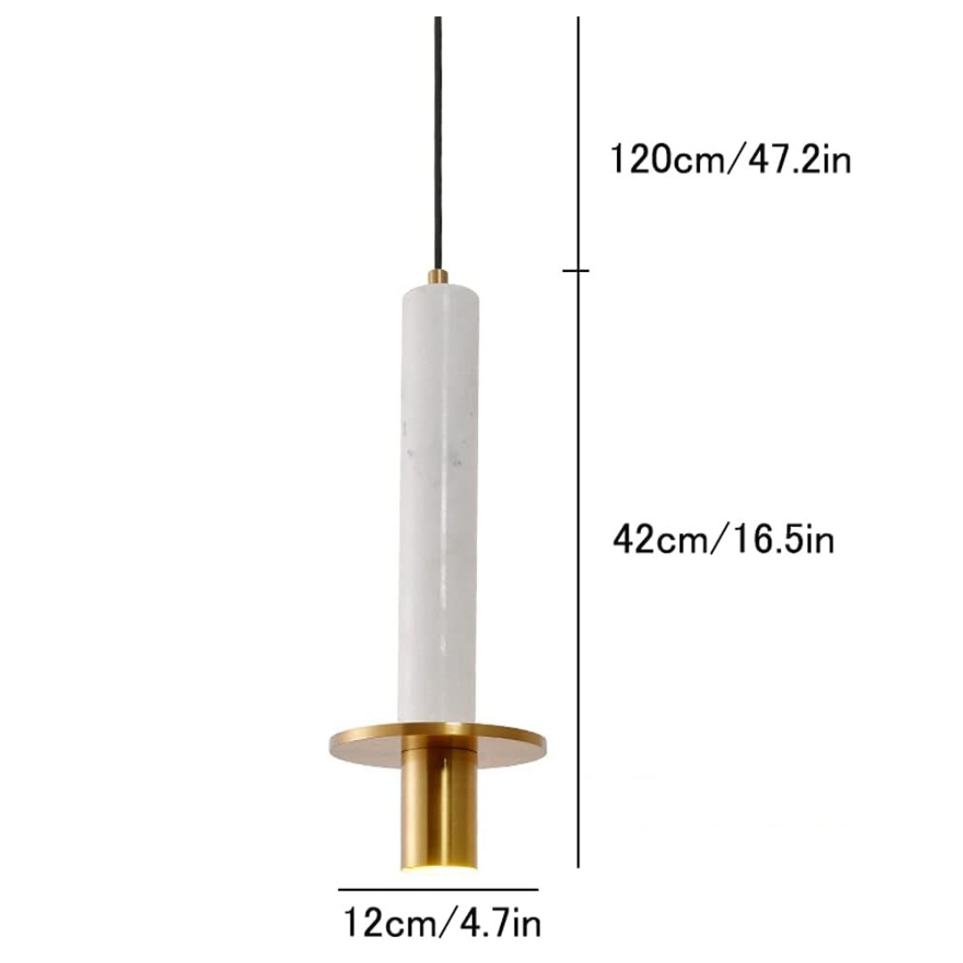 Suspension Chicky Blanche en marbre naturel lisse