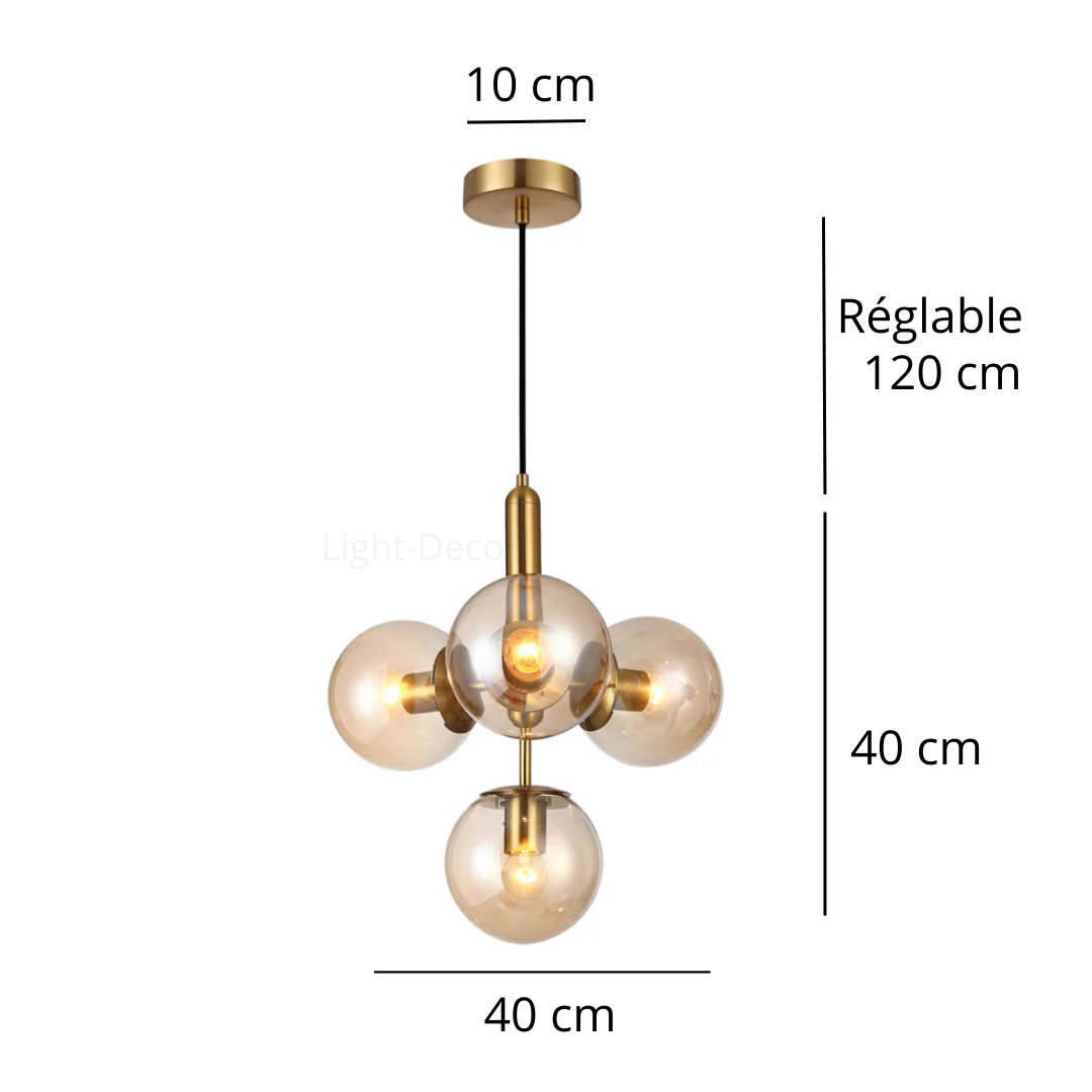 Suspension à 5 boules champagnes
