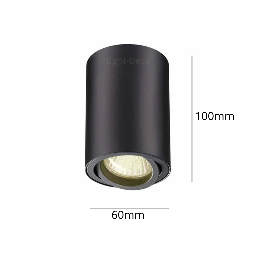 Spot apparent noire intérieur et extérieur GU10