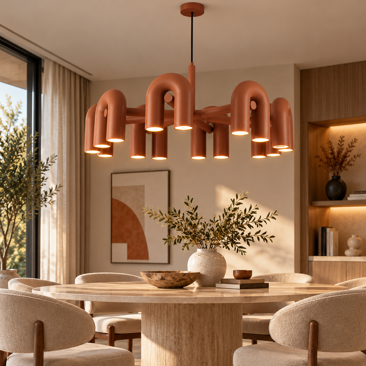 Lustre Cirkus 8 branches au design architectural