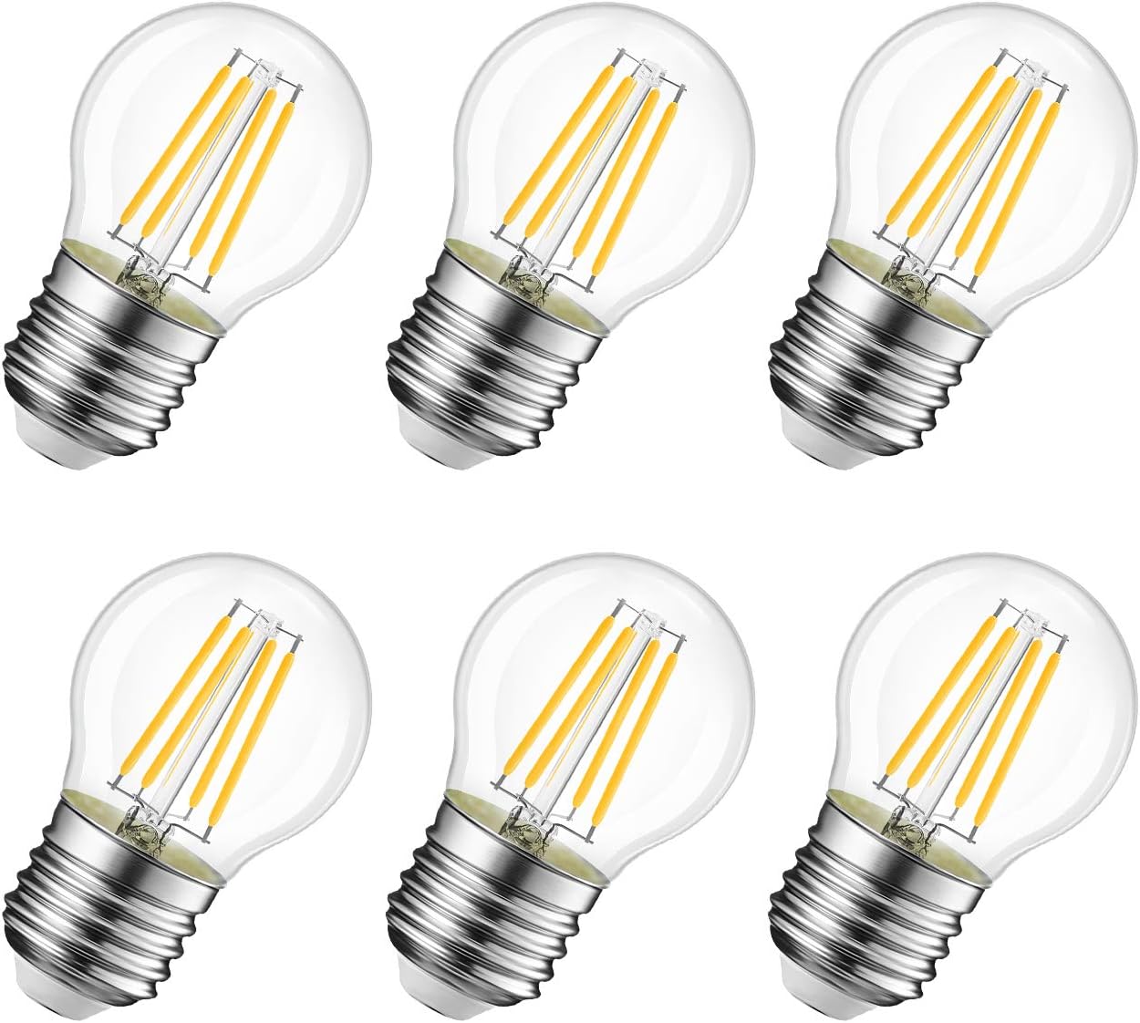 6 Ampoules Filament E27 LED 4W 3000k ( lumière jaune ) - Light Deco