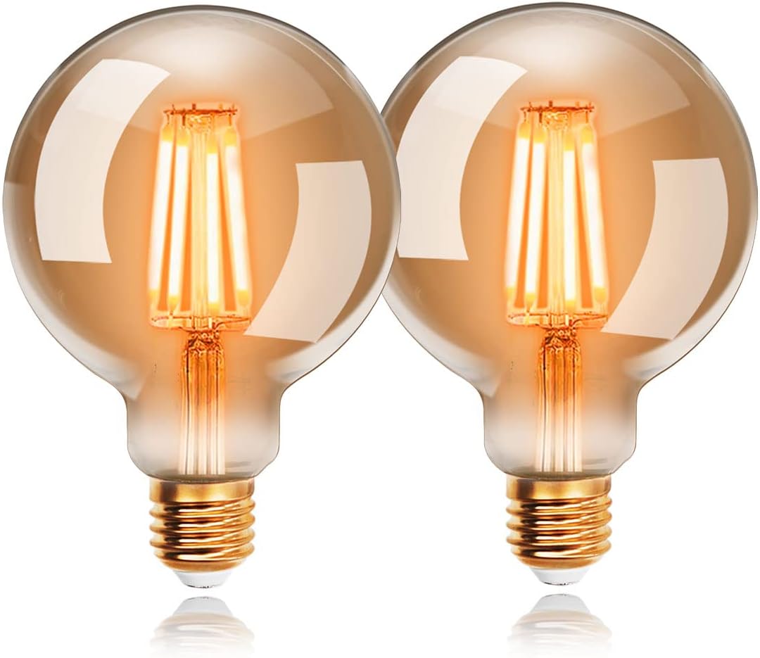 2 Ampoules Filament E27 LED 4W G80 3000k ( lumière jaune ) - Light Deco