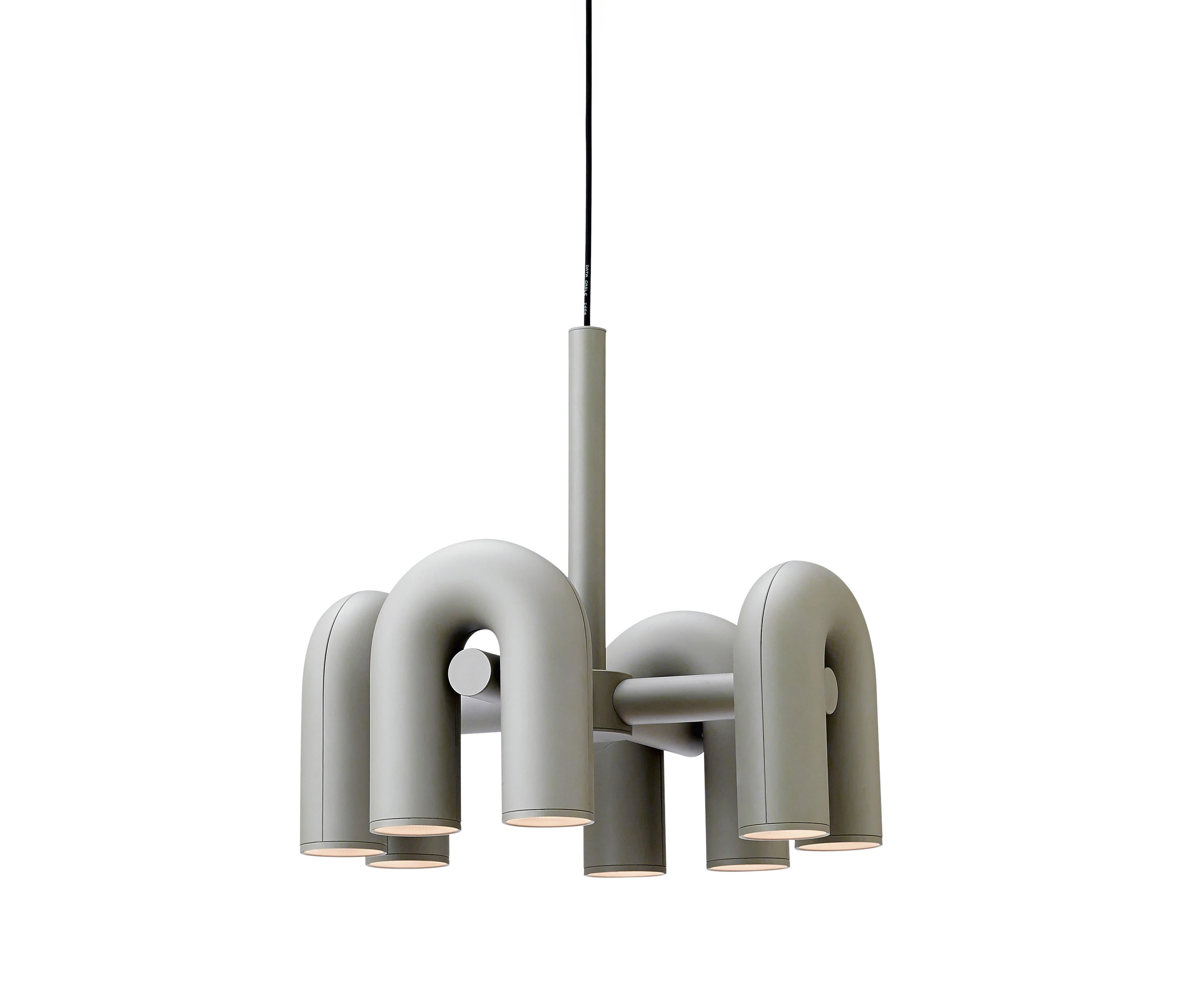 Lustre Cirkus 4 branches au design moderne architectural tubulaire