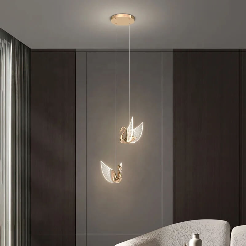 Suspension Canard double rose gold pour tête de lit - Light Deco