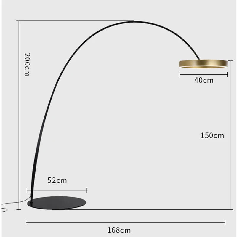 Lampadaire à Led Golden incurvée en noir et en doré - Light Deco