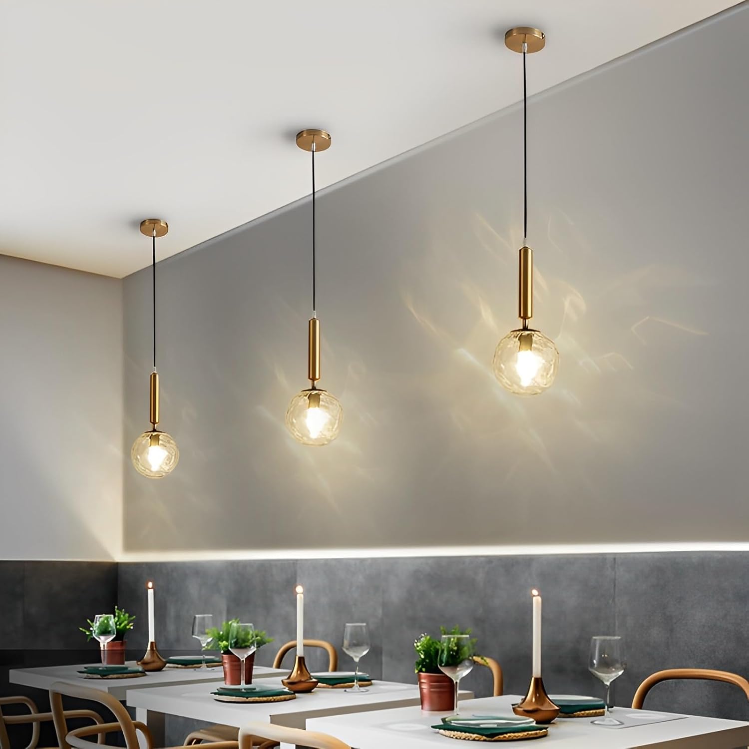 Suspension Solo dorée et verre flouté - Light Deco
