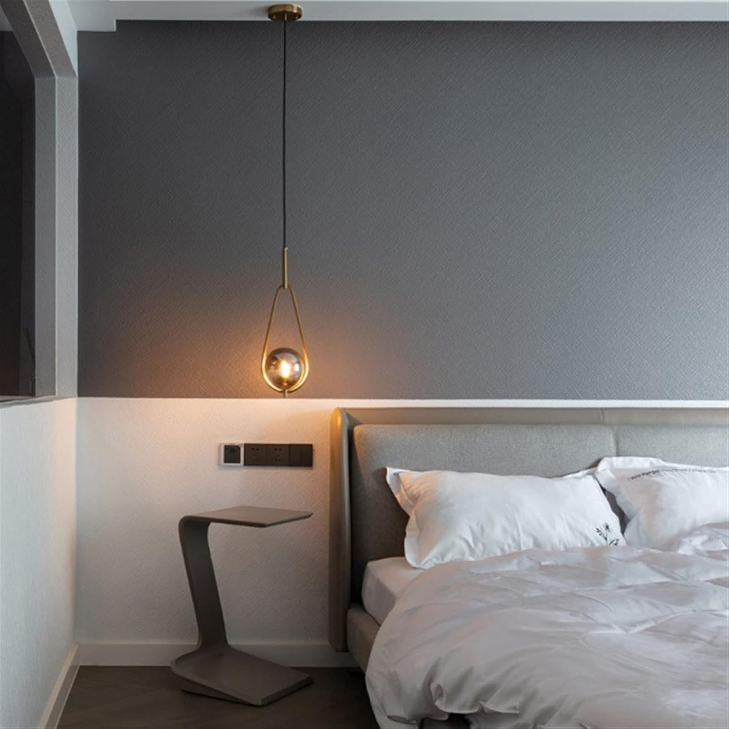 Suspension Smokey en doré et verre fumé - Light Deco