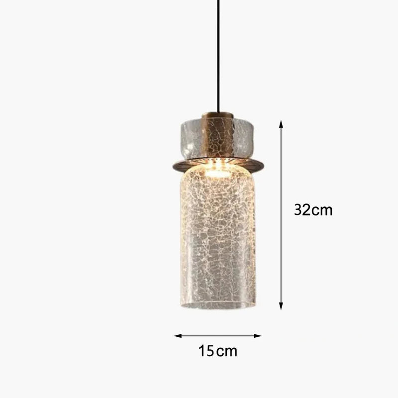 Pack de 3 suspensions en verre craquelé au design moderne