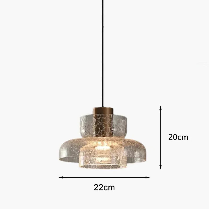 Pack de 3 suspensions en verre craquelé au design moderne