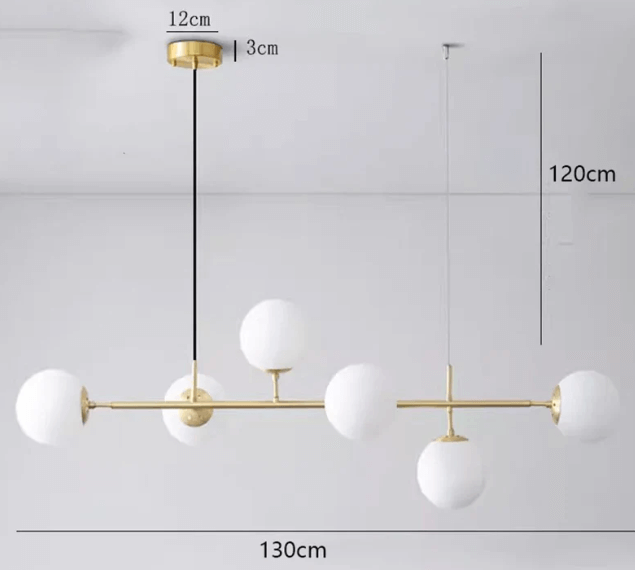 Lustre Dahlia à boules blanches en verre pour séjour - Light Deco