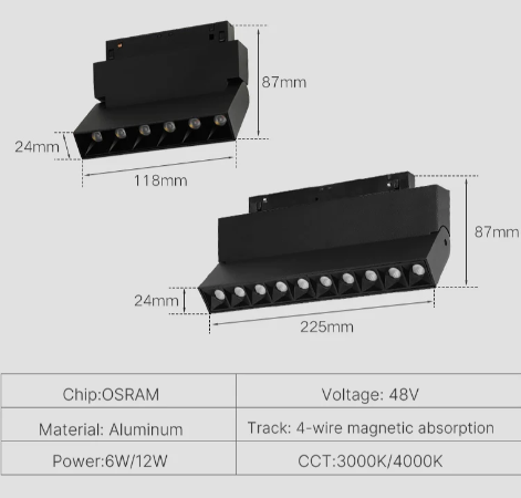 Projecteur Laser Orientable 3000/4000°K pour éclairage sur rail magnétique - Light Deco