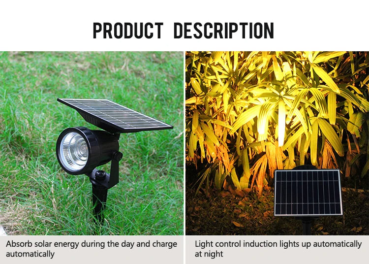 Projecteur spot à piquer solaire pour jardin - Light Deco