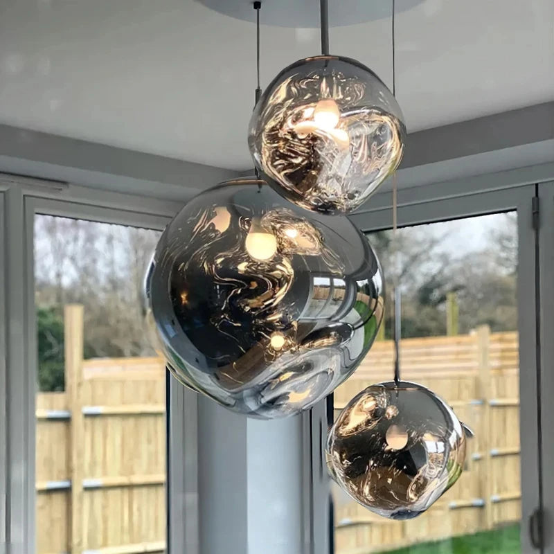 Suspension Silver à effet miroir