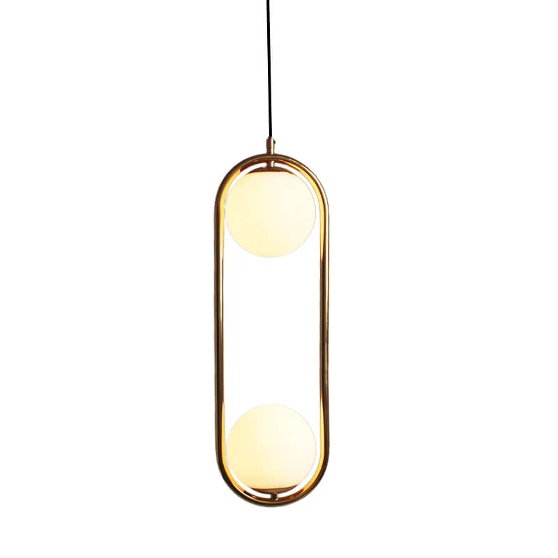 Suspension double boule blanche - Light Deco